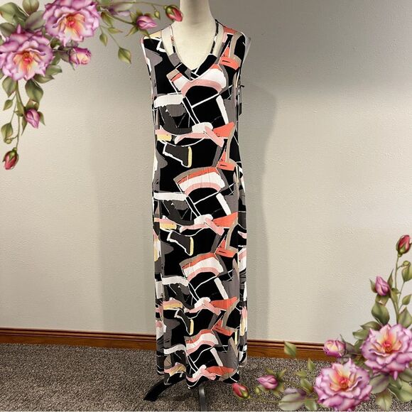 Artex Abstract Print Sleeveless Maxi Dress size medium - Picture 1 of 13